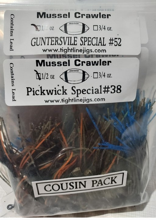 Football Jigs (Mussel Crawler) Cousin Pack