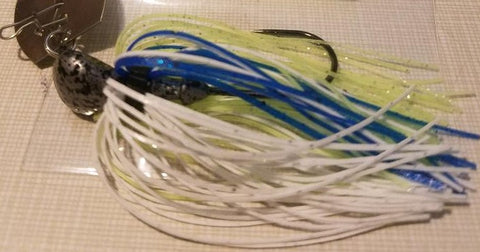 Charlie Chatters Jigs - CBW (Chartreuse, Blue, & White)