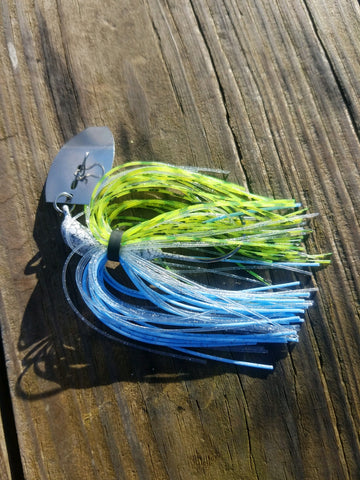 Charlie Chatters Jigs - Chartreuse & Blue