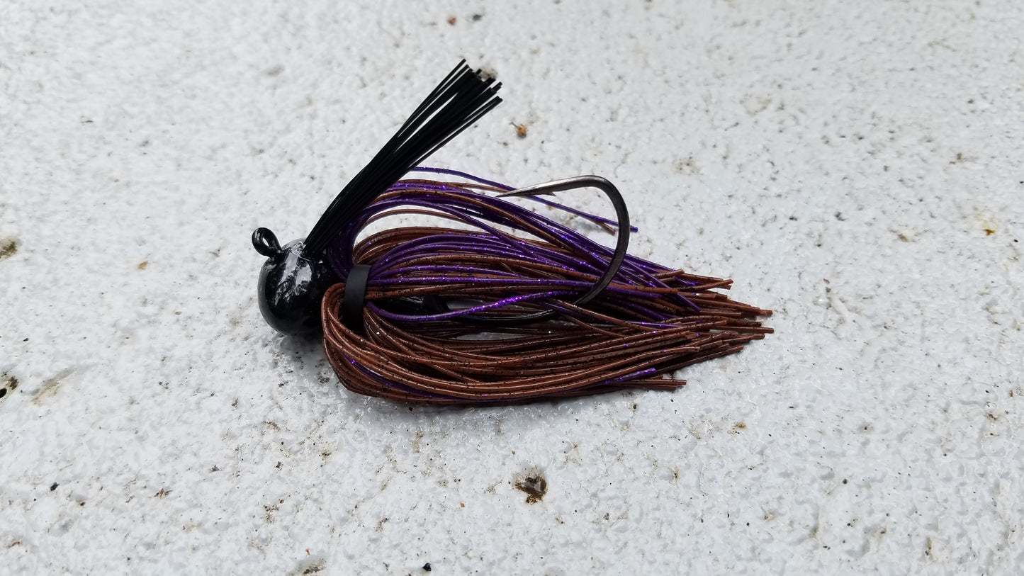 Football Jigs (Big Hooker) - #63 - Brown Purple (BP)